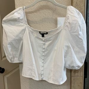 White cropped shirt
